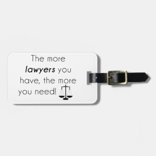 Lawyer humor bagagebricka