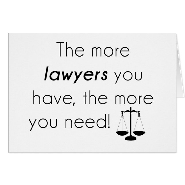 Lawyer humor hälsningskort (Framsidan Horizontal)