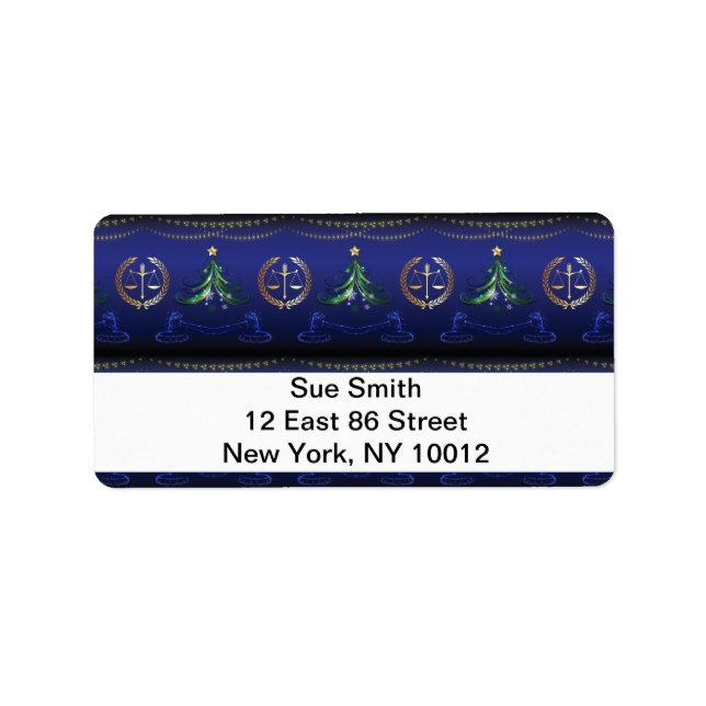 Lawyer Julgran Elegant Adressetikett (Framsidan)