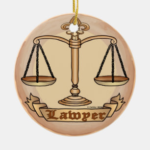 Lawyer Justice Scales Julgransprydnad Keramik