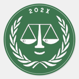 Lawyer Law School Runt Klistermärke