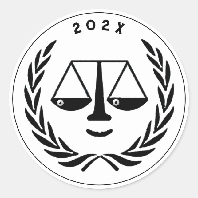 Lawyer Law School Studenten Runt Klistermärke (Framsida)