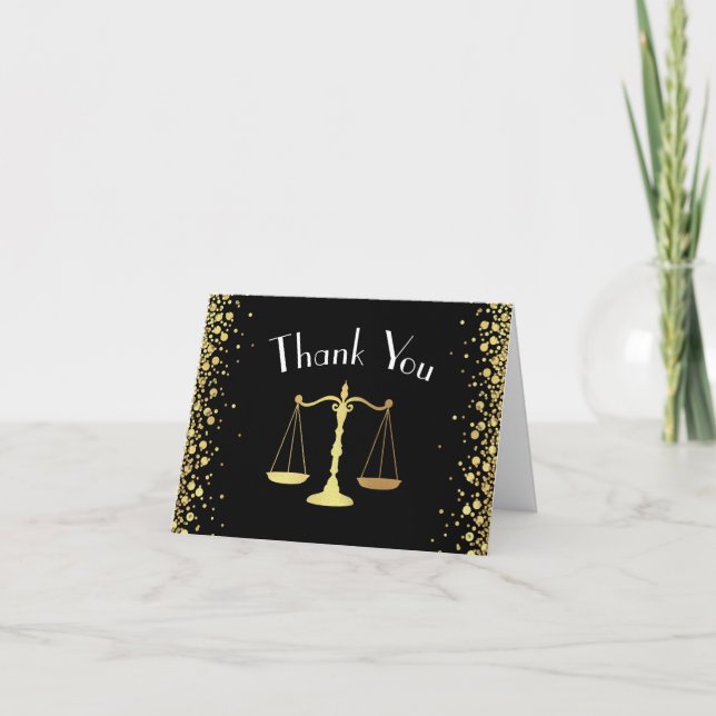 Lawyer Law School Studentfest Black Guld Tack Kort (Framsida)