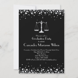 Lawyer Law School Studentfest Black Silver Inbjudningar