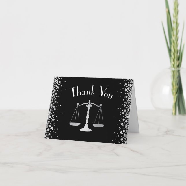 Lawyer Law School Studentfest Black Silver Tack Kort (Framsida)