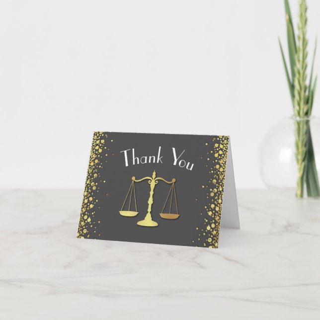 Lawyer Law School Studentfest Grått Guld Tack Kort (Framsida)