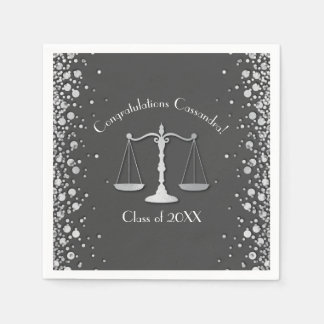 Lawyer Law School Studentfest Grått Silver Pappersservett