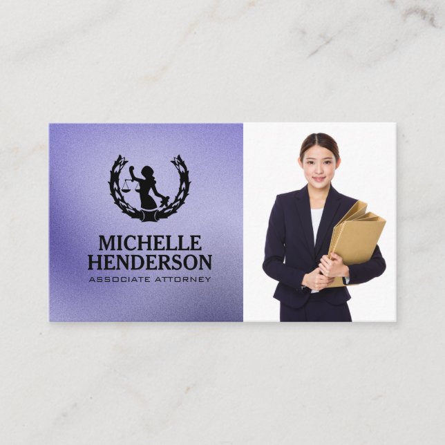 Lawyer Logo | Business Woman in Suit Visitkort (Framsida)