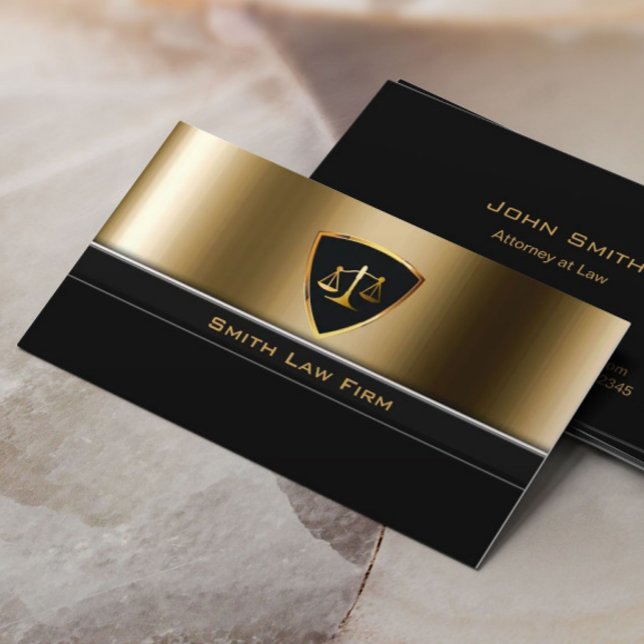 Lawyer Luxury Guld Shield Attorney Law Visitkort (Skapare uppladdad)