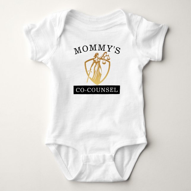 Lawyer Mamma Co-Counsel Baby Gift T Shirt (Framsida)