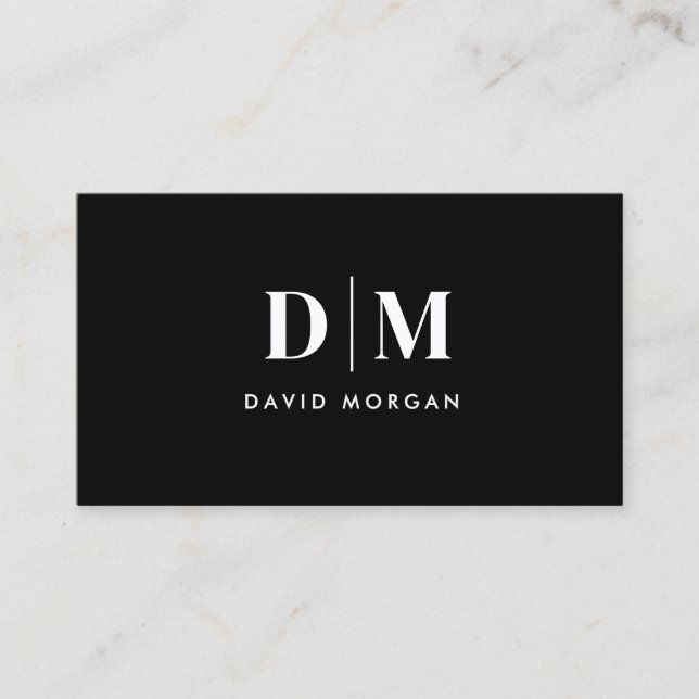 Lawyer Monogram Minimalist Simple Black Visitkort (Framsida)