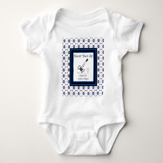 Lawyer Navy Blue Black White Gavel Baby BodyKostym T Shirt (Framsida)