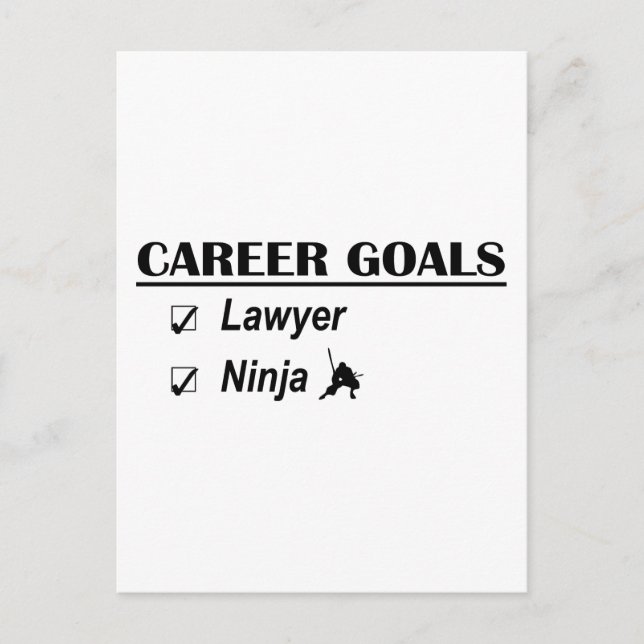 Lawyer Ninja Career Goals Vykort (Framsida)