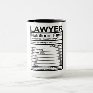 Lawyer Nutritional Facts Mugg