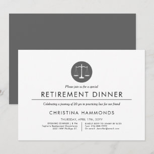 Lawyer Pension Dinner   Minimal Stil Inbjudningar