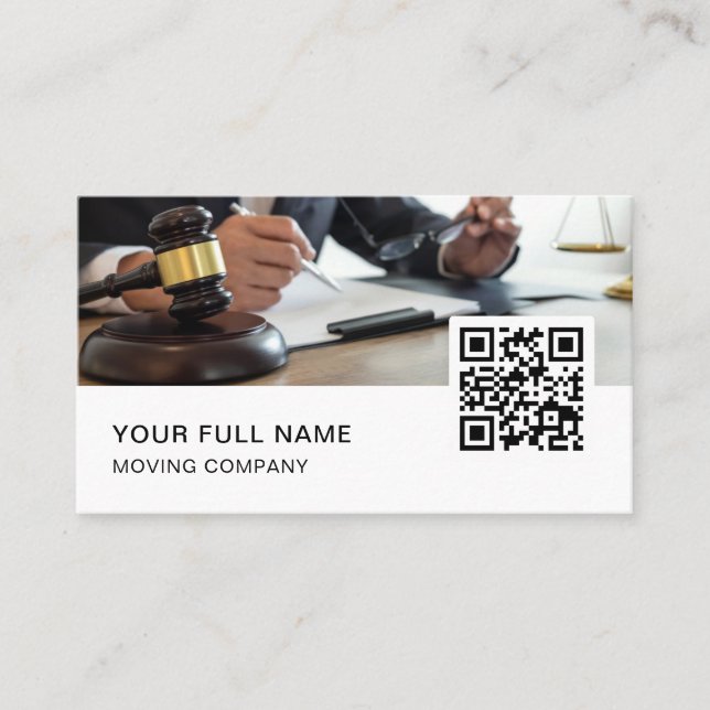 Lawyer QR Code Logotyp Social Media Visitkort (Framsida)