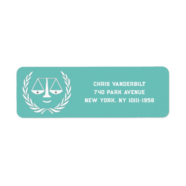 Lawyer Returadress Returadress Etikett (Framsidan)