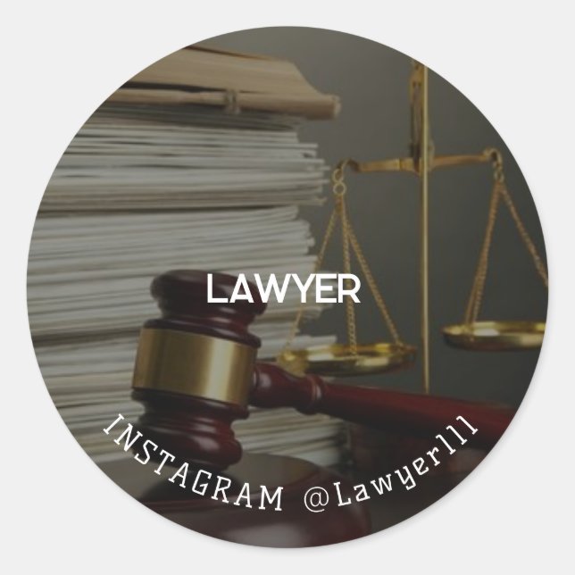 Lawyer Runt Klistermärke (Framsida)