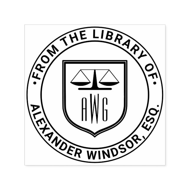 Lawyer Scales Justice #3NS Law Shield Bibliotek Bo Självfärgande Stämpel (Design)