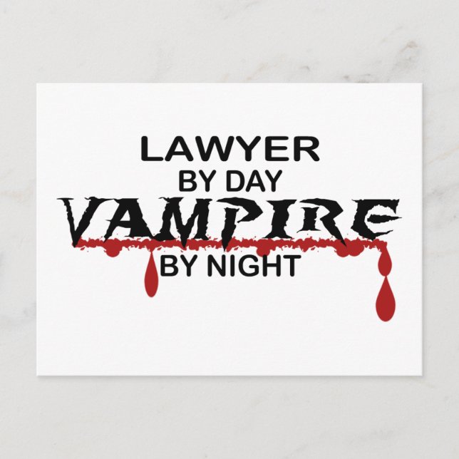 Lawyer Vampire by Night Vykort (Framsida)
