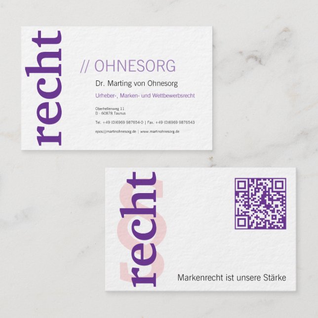 Lawyer With § Business Card Visitkort (Fram/baksida)