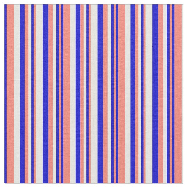 Lax, blått och vit Färgad stripe Mönster Tyg (Närbild)