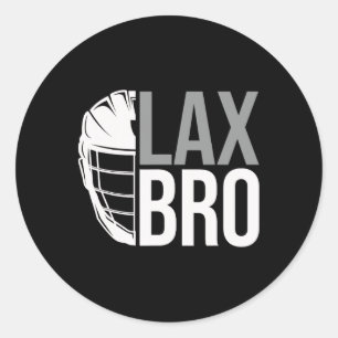 Lax Bro Funny Lacrosse Player Boy Kids Runt Klistermärke