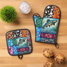 Lax Crazy Quilt Blommig Whimsisk Färgrik