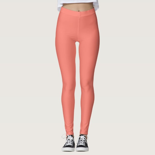 Lax Färg Enfärgad Enkel Leggings (Framsida)