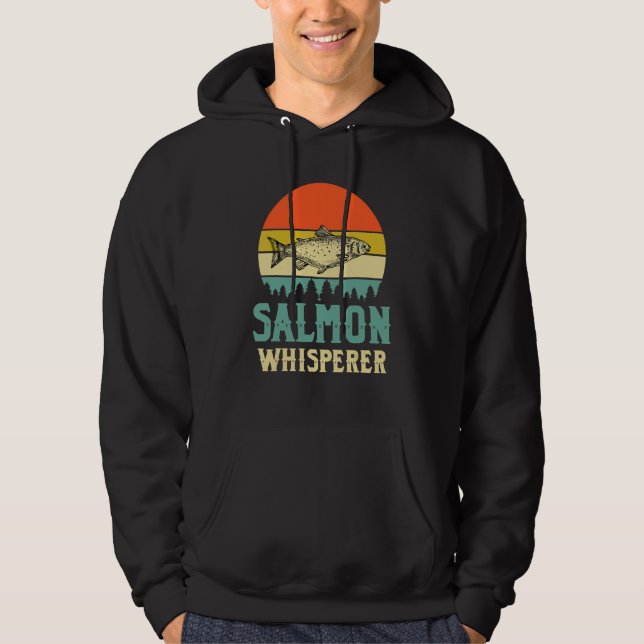 Lax Flüsterare Fiskeplagg Pacific Sockeye F Hoodie (Framsida)