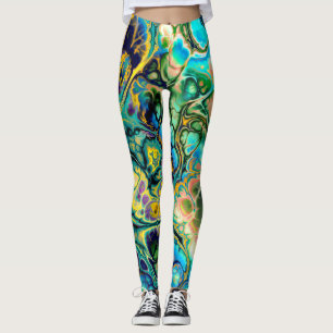 Lax för blått för gult för kricka för flower leggings