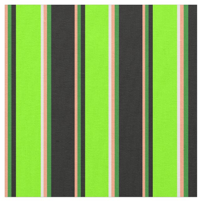 Lax, Forest Grönt, Black, Chartreuse & White Tyg (Närbild)