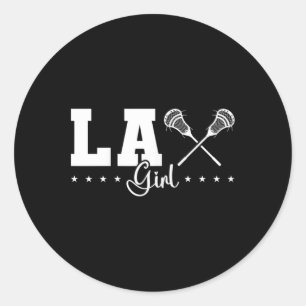 Lax Girl Lacrosse Player Runt Klistermärke