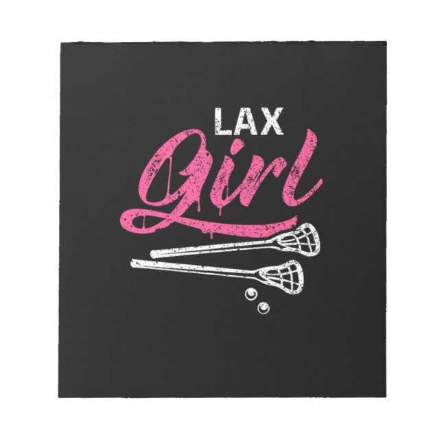 Lax Girl Lacrosse Stick Lacrosse Player Anteckningsblock (Framsida)