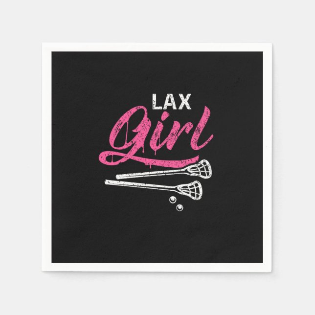 Lax Girl Lacrosse Stick Lacrosse Player Pappersservett (Framsidan)