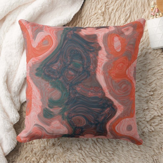 Lax, grönt och blå snurrande abstrakt kudde (Filt)