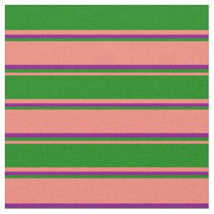 Lax, Grönt och Lila Färgad stripe Mönster Tyg