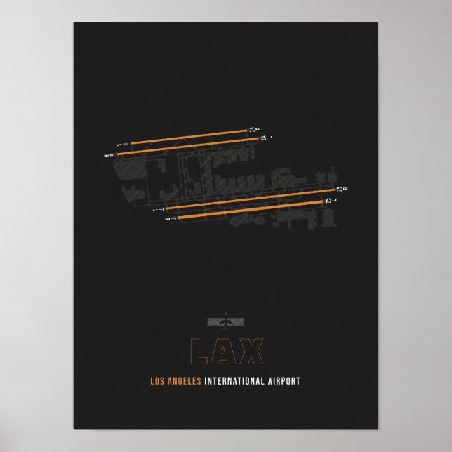 LAX - Los Angeles Airport Runway Diagram Poster (Framsidan)