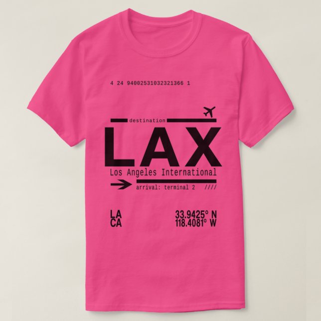 LAX Los Angeles Internationell flygplats T Shirt (Design framsida)
