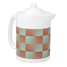 Lax och Blue Checkered Tea Pot
