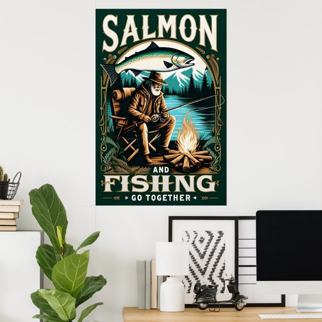 Lax och fiske: en dag före Sjö Poster (Hemmakontoret)