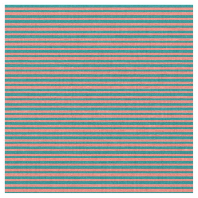 Lax och Mörk Cyan Färgad Linjer Tyg (Närbild)