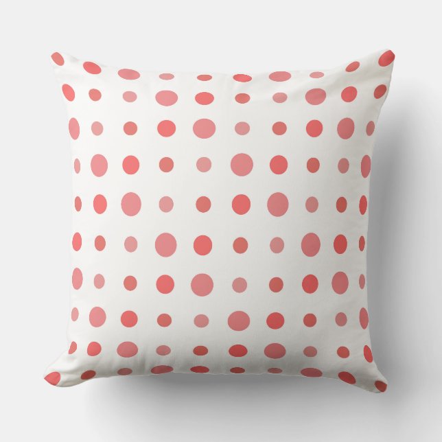 Lax och rosa Dots on White Kudde (Framsida)