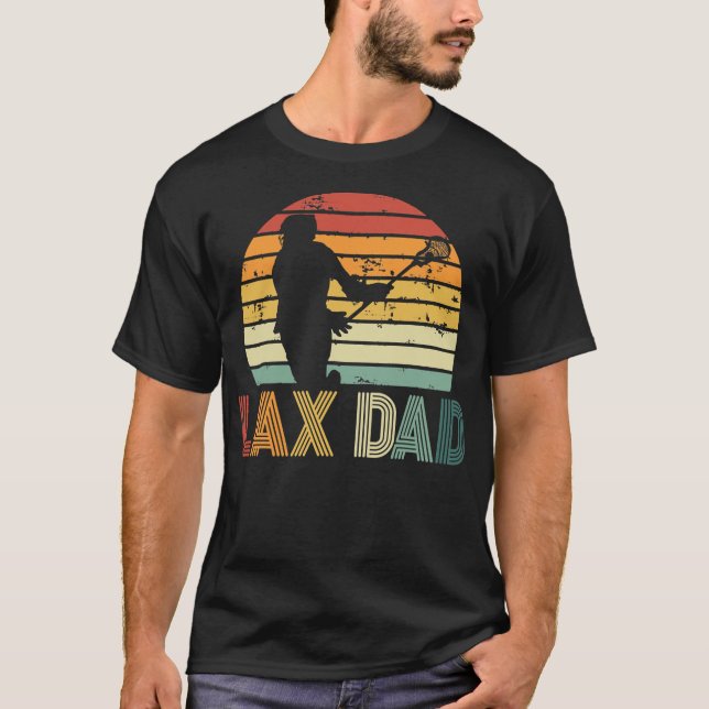 Lax Pappa Sport Loving Pappa Lacrosse Player T Shirt (Framsida)