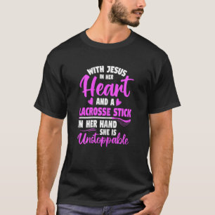 LAX Player Sport Lacrosse sticker in handen T Shirt