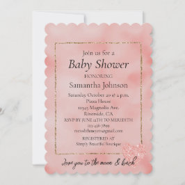 Lax Rosa Glitter Hjärtan Kärlek Inbjudningar