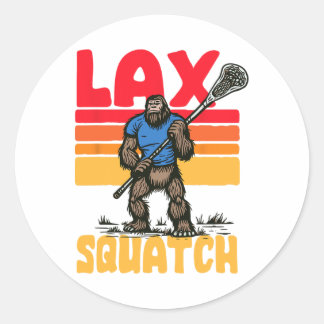 Lax Squatch! Bigfoot Lacrosse Player Retro Sasquat Runt Klistermärke