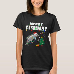 Lax Steelhead God Jul Fishmas Julkung Lax Fiske T Shirt