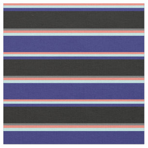 Lax, turkos, Midnight Blue, Black & Dim Grått Tyg