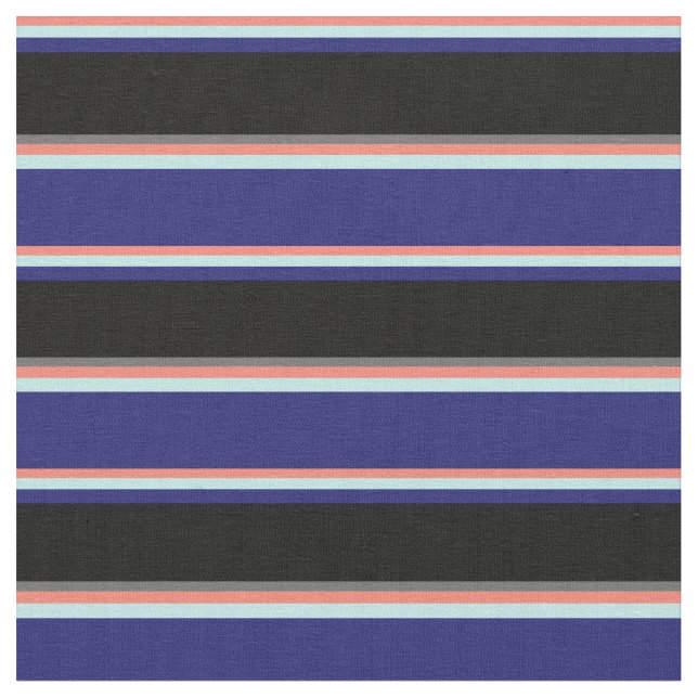 Lax, turkos, Midnight Blue, Black & Dim Grått Tyg (Närbild)